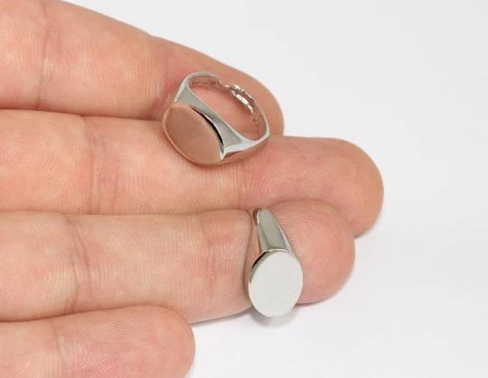 Rodyum Kaplama Gümüş İsimlikli Açık Oval  Yüzük