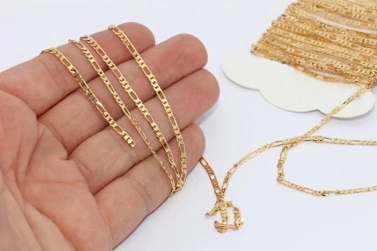 24 Ayar Altın Kaplama  2,5mm Ezme Ataç İnce Zincir
