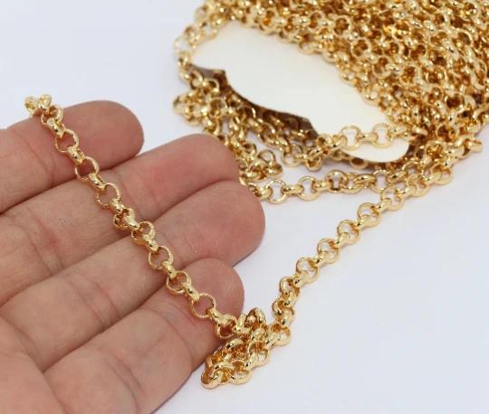 24 Ayar Altın Kaplama 5,5 mm Rolo Doç Zincir