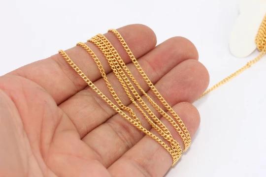 24 Ayar MAT Altın Kaplama 2mm Bordür Zincir