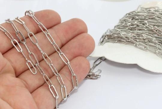 Rodyum Kaplama 4,5mm Lehimli Oval Ataç Zincir