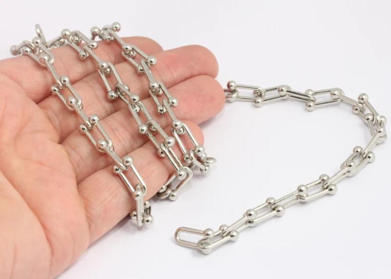 Gümüş Rodyum Kaplama  6mm Tiffany Zincir