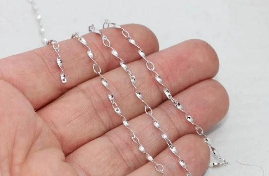 Gümüş Kaplama 1,6mm Burgu Çubuk, Helix Zincir