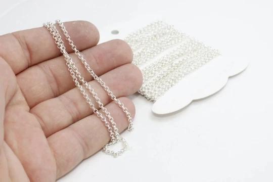 Gümüş Kaplama 2,4mm Lehimli İnce Doç Zincir