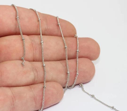 Rodyum Kaplama 1,2mm Top Bağlantılı Uydu Zincir