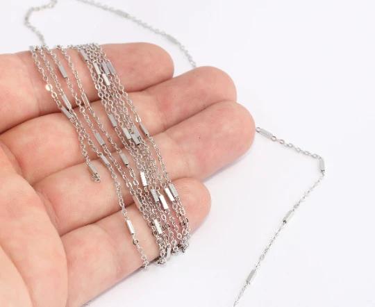 Rodyum Gümüş Kaplama 2mm Dikdörtgen Boru  Zincir