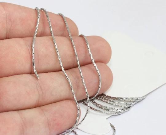 Rodyum Gümüş Kaplama 1,3mm Yılan Sırtı Zincir