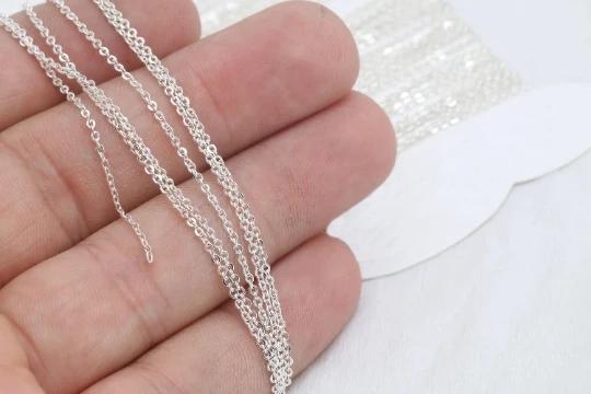 Gümüş Kaplama 1,3mm Lehimli İnce Halka Rolo Zincir