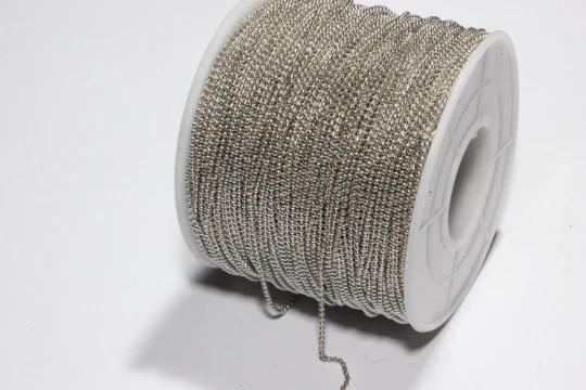 Gümüş Kaplama 1mm İnce Top Zincir