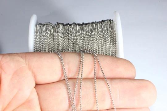 Rodyum Kaplama 1,2mm İnce Top Zincir