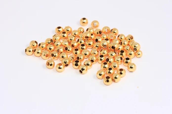 24 Ayar Altın Kaplama 6mm Ara Top Boncuk 25 Adet