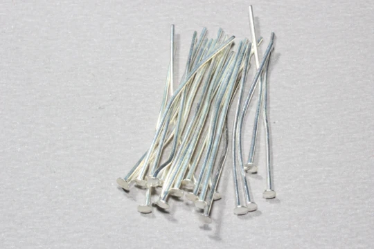 Gümüş%20Renk%20Rodyum%20Kaplama%20Düz%20Başlı%203.5%20cm%20Takı%20Çivisi