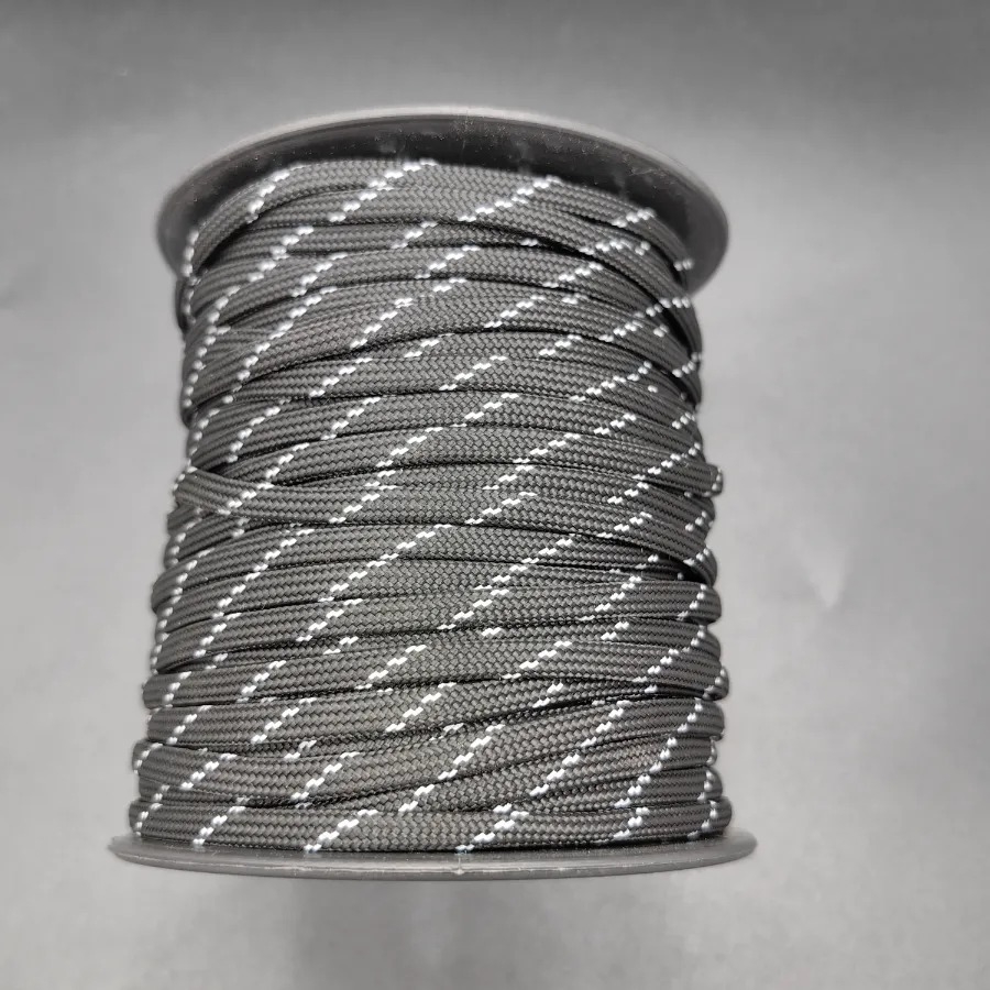 30MT%20/%204mm%20Siyah,%20Beyaz%20Şeritli%20Milano%20İp,%20Paracord%20Bileklik%20İpi%20Reflektörlü